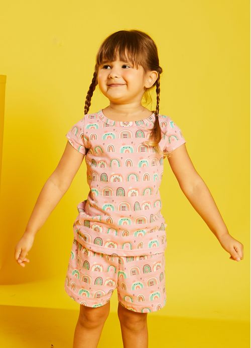 Pijama Infantil Menina Arco-Íris - Tam. 1 a 10 anos