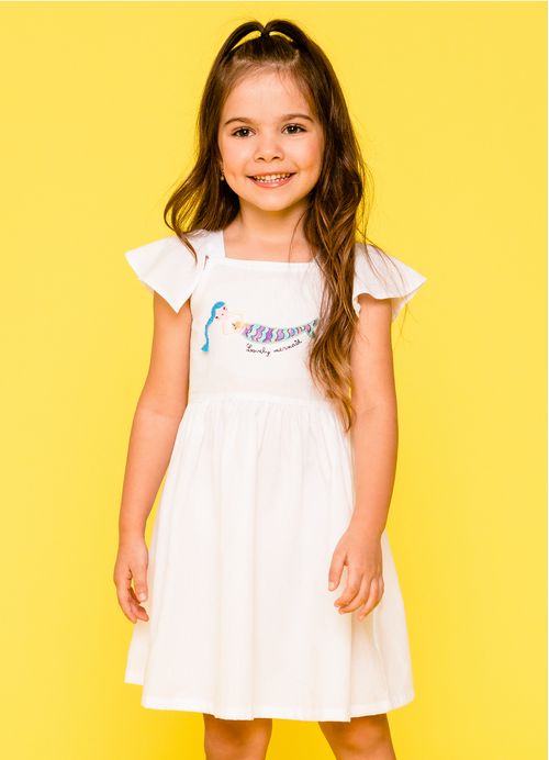 Vestido  Infantil Sereinha - Tam. 1 a 10 anos