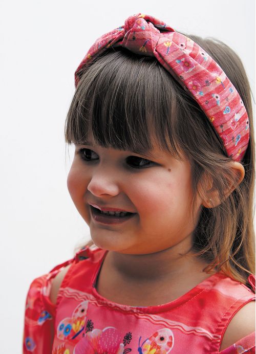 Arco Infantil de Cabelo Estampa Formosura – Tam. 1 a 10 anos – Rosa