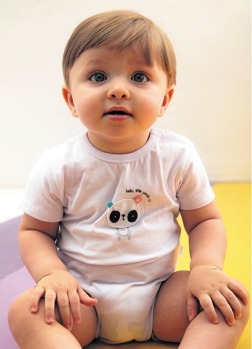 Body Infantil Bebê Menino Meu Ursinho Colorido - Tam. 3 a 12 meses - Branco