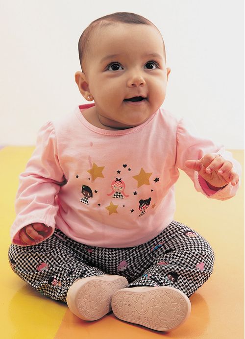 Conjunto Infantil Bebê Menina Pied Poule de Bonecas - Tam. 3 a 12 meses