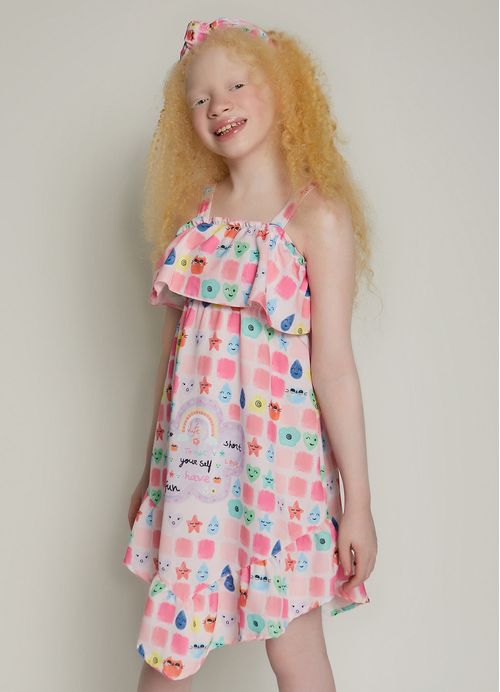 Vestido Infantil Estampa Pop Candy Color – Tam. 10 a 16 anos