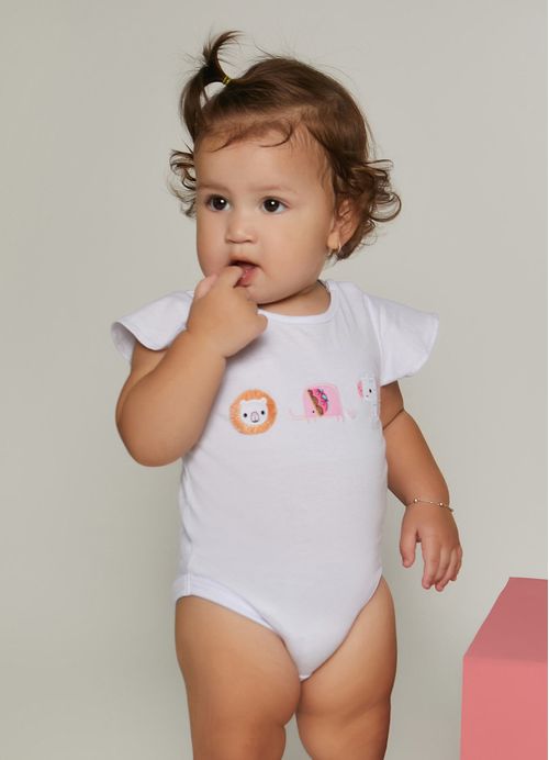 Body Infantil Menina Floresta Mágica – Tam. 3 a 12 meses – Branco