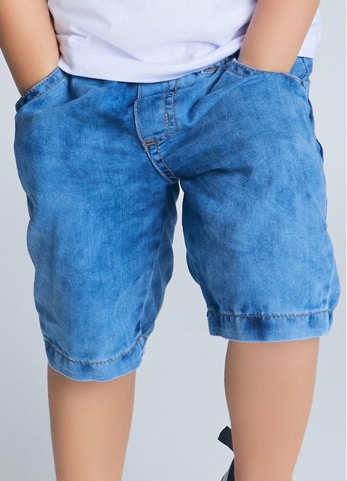 Bermuda Infantil Jeans Básica Menino – Tam. 1 a 10 anos