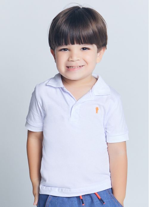 Camisa Polo Infantil Básica Menino – Tam. 1 a 10 anos – Preto/Azul/Branco