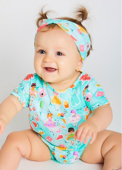 Conjunto Infantil Menina Estampa Meu Guarda-roupa – Tam. 3 a 12 meses – Azul