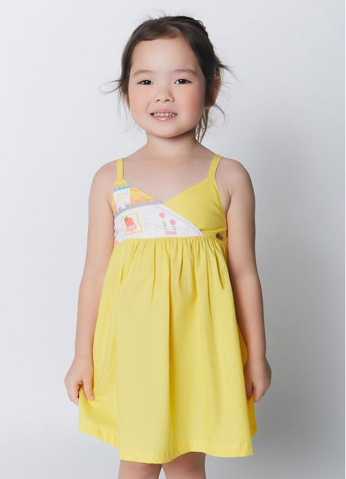 Vestido Infantil Vida de Princesa – Tam. 1 a 10 anos – Amarelo