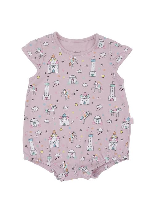 Macacão Infantil Bebê Menina Estampa Meu Reino – Tam. 0 a 3 meses – Lilás