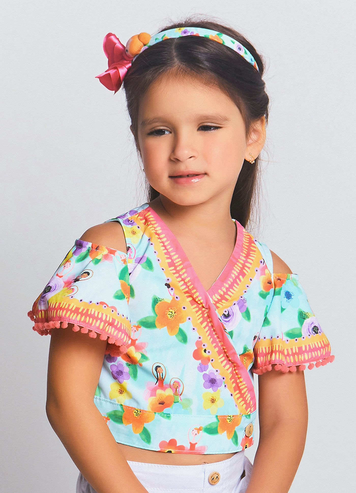 Bata Infantil Estampa Balé das Flores – a 10 anos Esmeralda  Alphabeto