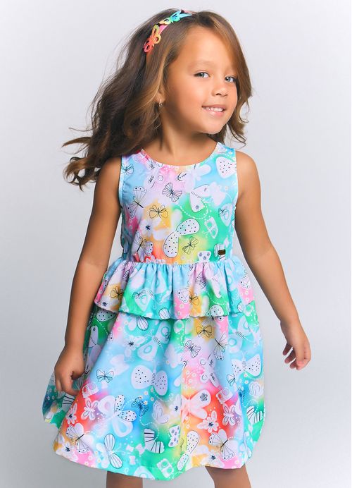 Vestido Infantil Estampa Borboletinha – Tam. 1 a 10 anos – Tie Dye