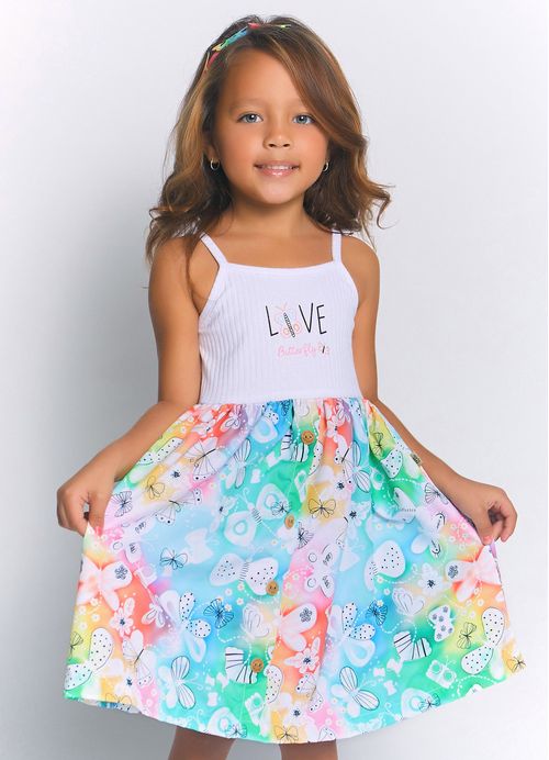 Vestido Infantil Estampa Borboletinha – Tam. 1 a 10 anos – Tie Dye