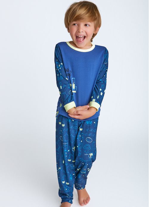 Pijama Infantil Menino Química Divertida - Tam. 1 a 10 anos – Hortência Forte