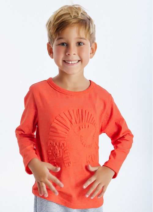 Camiseta Infantil Menino Tigre – Tam. 1 a 10 anos – Tomate