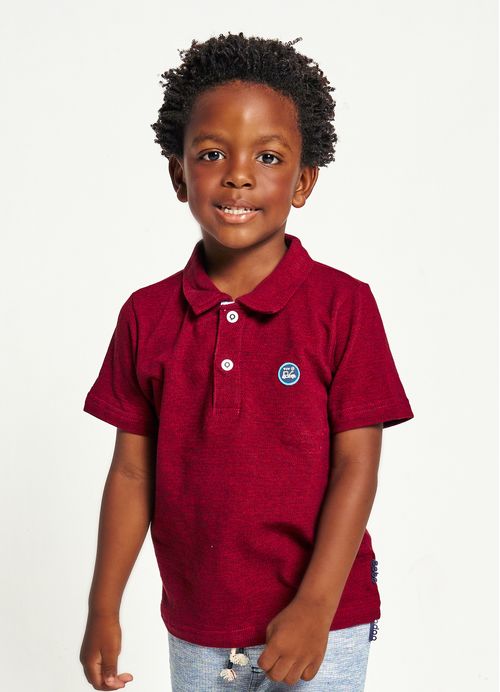 Polo Infantil Menino Vrum Vrum – Tam. 1 a 12 anos – Azul e Vermelho