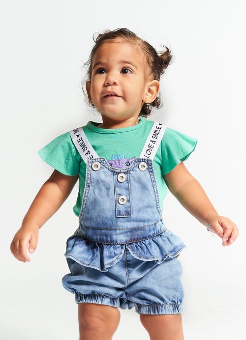 Pimpão Infantil Bebê Menina Pop Fofura – Tam. 3 a 12 meses – Jeans