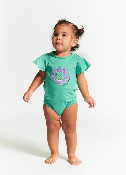 Body Infantil Bebê Menina Estampa Pop Fofura – Tam. 3 a 12 meses – Hortelã