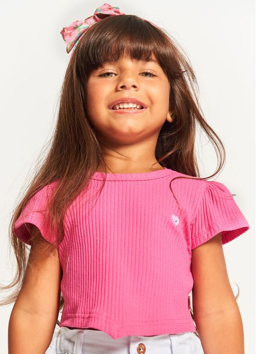 Blusa Infantil Menina Jardim Mágico – Tam. 1 a 12 anos – Esmeralda e Pink