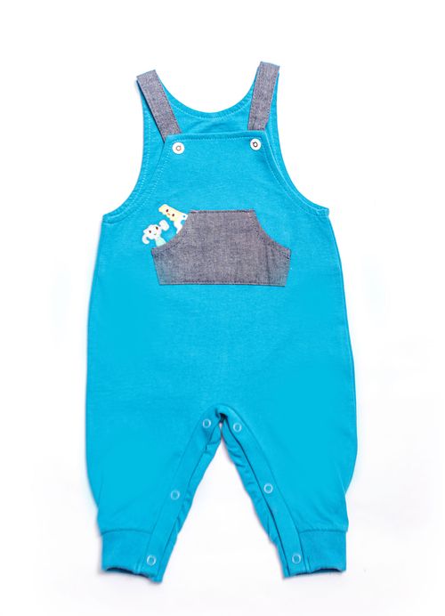 Jardineira Infantil Pequeno Construtor - Tam. 0 a 3 meses - Azul