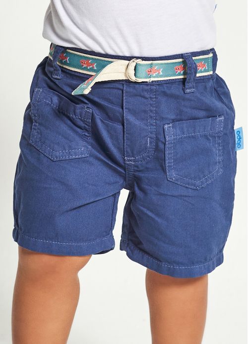 Bermuda Infantil Bebê Menino Estampa Sharkmania – Tam. 3 a 12 meses – Marinho