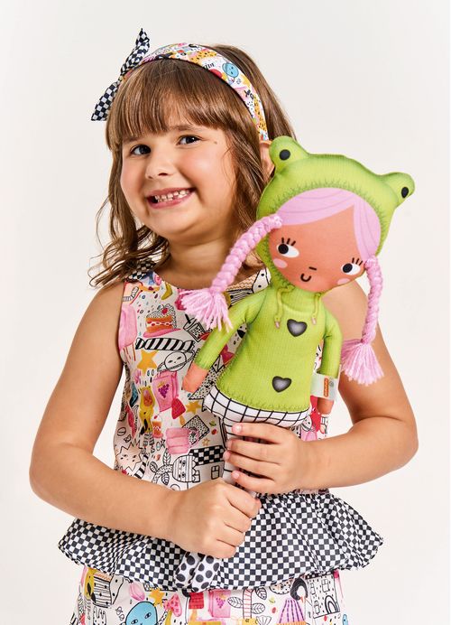 Almofada Boneca Infantil Estampa Tudo Que Eu Adoro – Tam. U – Verde