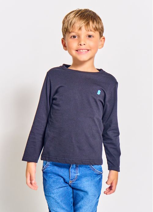 Camiseta Infantil Menino Basiquinho - Tam. 2 a 12 anos - Preto