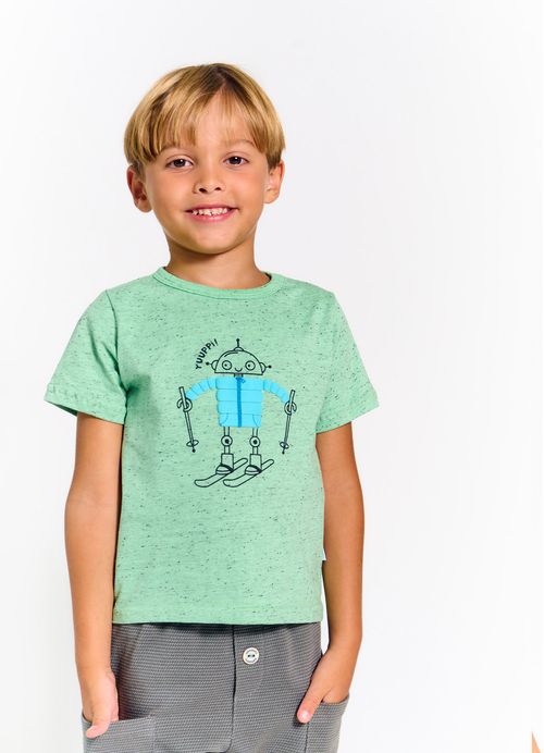 Camiseta Infantil Menino Aventura de Inverno - Tam. 2 a 12 anos – Verde