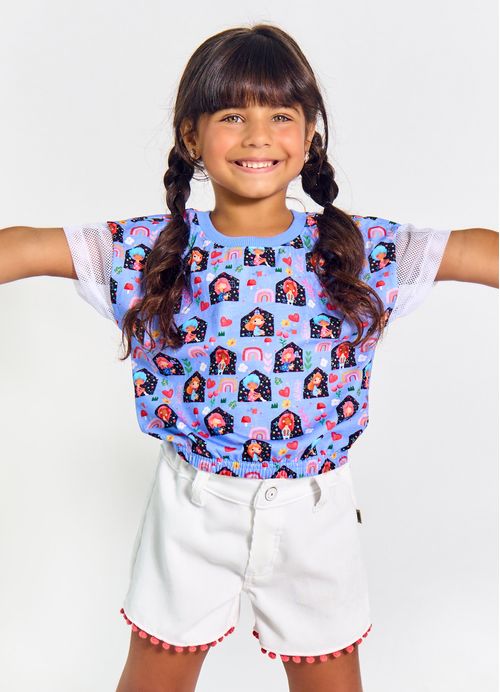 Blusa Infantil Menina Estampa Casinha - Tam. 2 a 12 anos – Hortencia