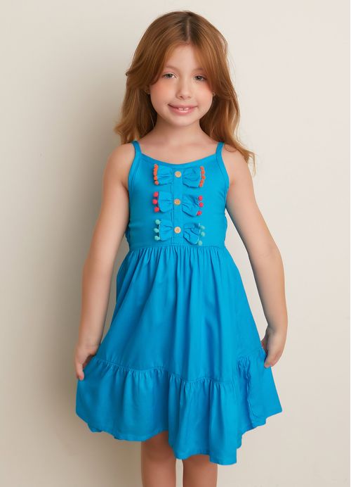 Vestido Infantil Menina Estampa Laços – Tam. 2 a 12 anos – Anis