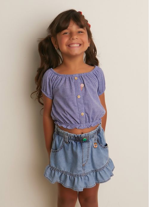 Bata Infantil Menina Estampa Sorvetinho – Tam. 2 a 12 anos – Cores