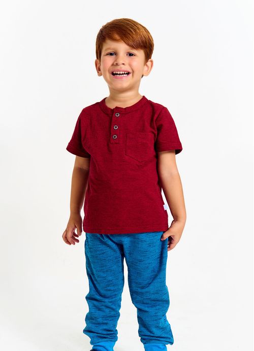 Camiseta Infantil Menino Estampa Moderninha – Tam. 2 a 12 anos – Vermelho