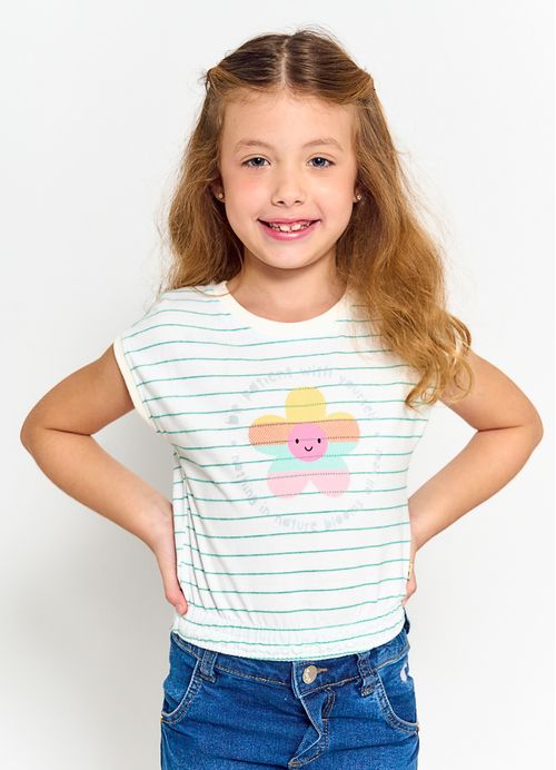 Blusa Infantil Menina Estampa Flor – Tam. 2 a 12 anos – Cores