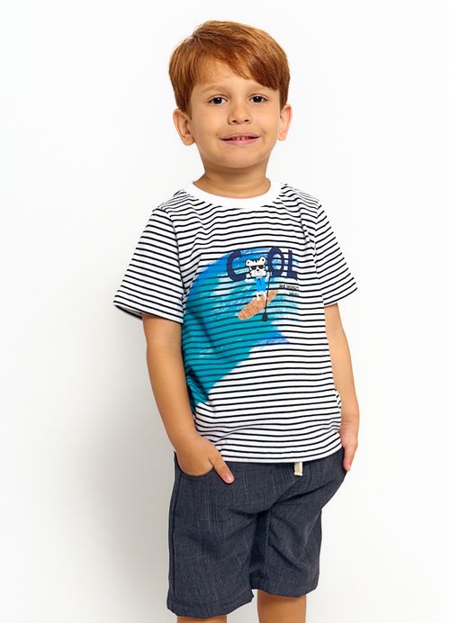 Camiseta Infantil Menino Estampa Tigre Legal – Tam. 2 a 12 anos – Preto e branco
