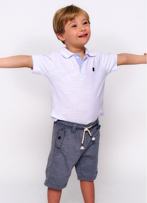 Bermuda Infantil Menino Estampa Confort – Tam. 2 a 12 anos – Chumbo
