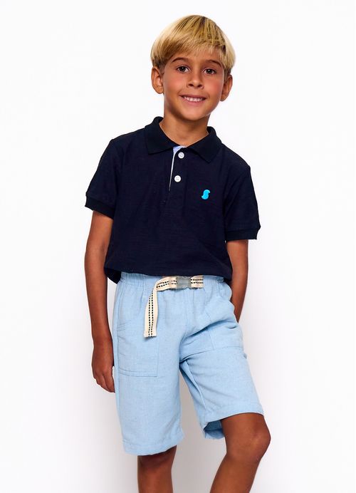 Bermuda Infantil Menino Estampa Boy Confort – Tam. 2 a 12 anos –  Azul