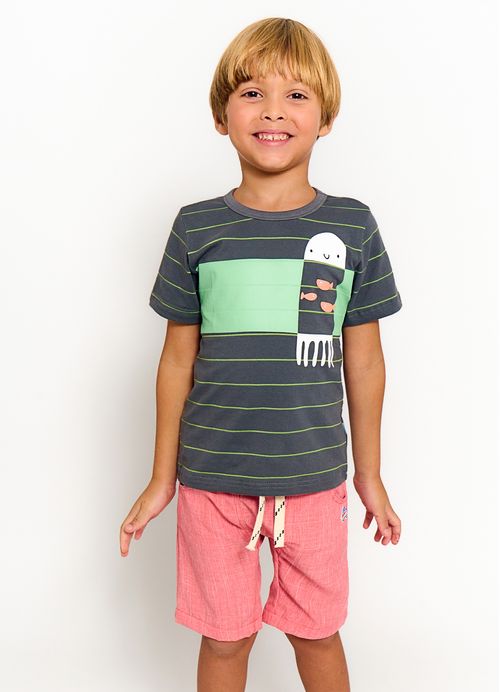 Bermuda Infantil Menino Estampa Casual-Tam.2 a 12 anos-cores