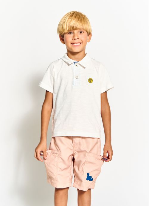 Polo Infantil Menino Estampa Skatista Radical - Tam. 2 a 12 anos – Off White