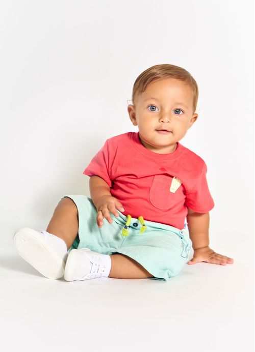 Bermuda Infantil Menino Estampa Dilo, o Crocodilo – Tam. 3 a 18 meses – Verde