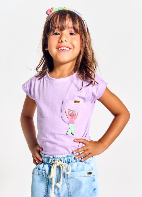 Blusa Infantil Estampa Mar de Flores – Tam. 2 a 12 anos – Roxo