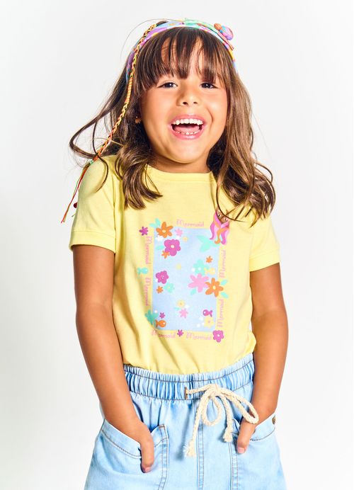 Blusa Infantil Menina Estampa Mar de Flores – Tam. 2 a 12 anos – Lima