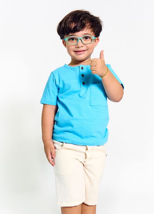 Bermuda Infantil Menino Estampa Wild Cats – Tam. 2 a 12 anos – Cru