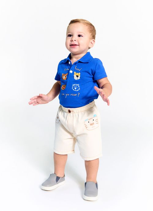 Bermuda Infantil Bebê Menino Estampa Wild Cats – Tam. 3 a 18 meses – Sonic