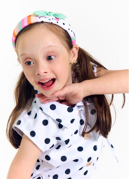 Arco Infantil para Cabelo Estampa A Melhor Cãopanhia - Tam. 2 a 12 anos – Branco e Rosa