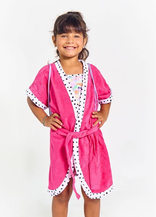 Conjunto Infantil Menina Toalha + Mochila Infantil Estampa A Melhor Cãopanhia – Tam. 2 a 10 anos – Lilás e Branco