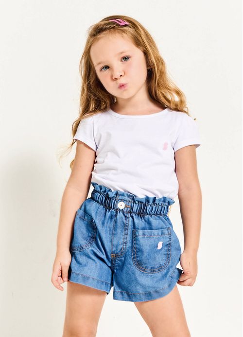 Blusa Infantil Menina Basiquinho – Tam. 2 a 12 anos - Branca