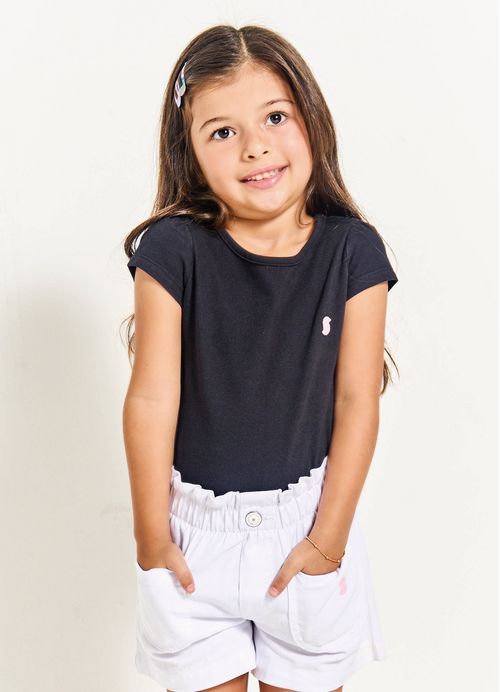 Blusa Infantil Menina Basiquinho – Tam. 2 a 12 anos - Preta