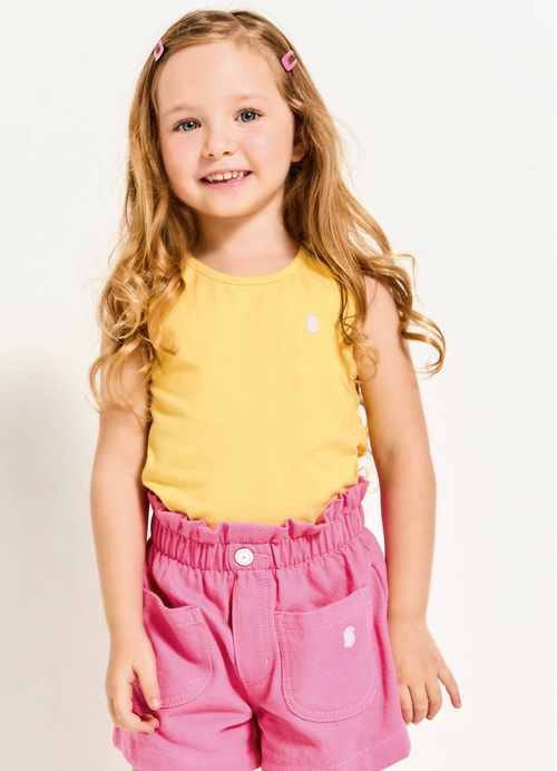 Regata Infantil Menina Basiquinho – Tam. 2 a 12 anos – Amarelo