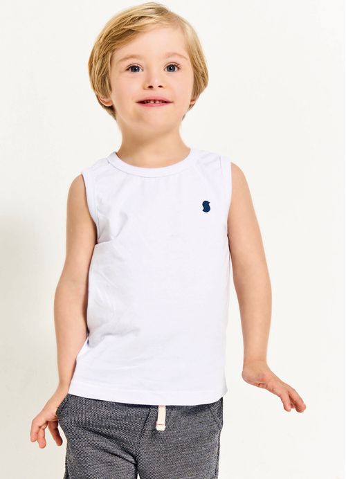 Regata Infantil Menino Basiquinho – Tam. 2 a 12 anos – Branco