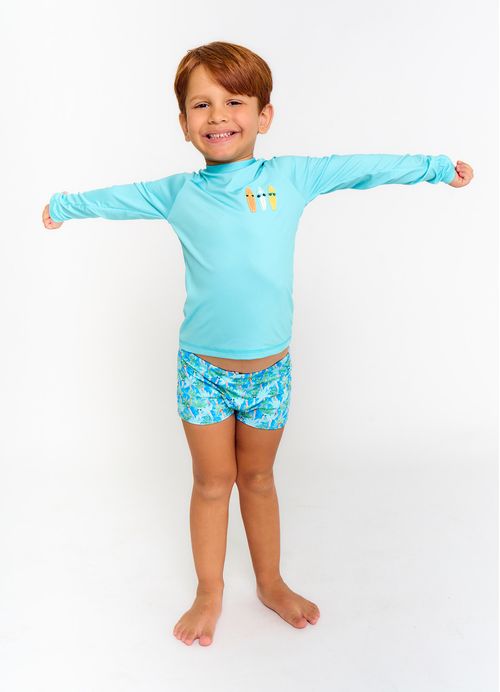 Blusa UV Infantil Menino Estampa Enfim, o Verão – Tam. 2 a 12 anos – Atlântida