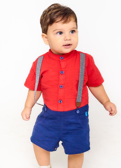 Pimpão Infantil Bebê Menino Estampa Festas de Final de Ano – Tam. 3 a 18 meses – Vermelho