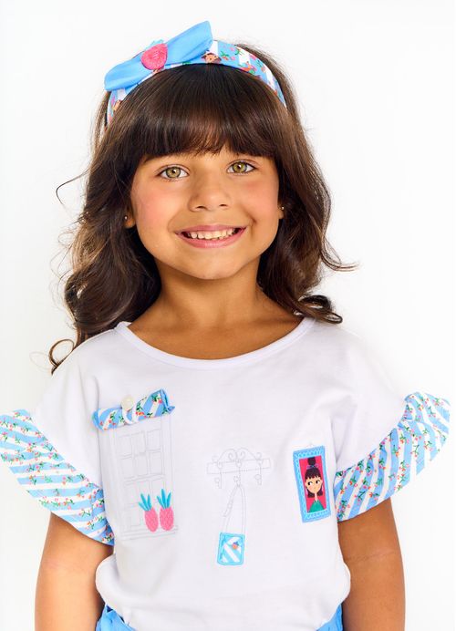 Blusa Infantil Estampa Eu Amo Frutinhas – Tam. 2 a 12 anos – Branco